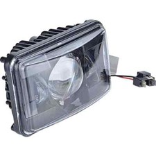 Rectangular 4"x6" High Beam Headlight 12/24V Black Housing White Light