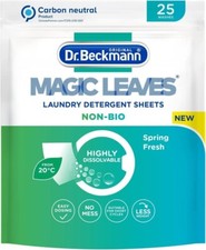 Image of Dr. Beckmann MAGIC LEAVES Laundry Detergent Sheets - Non-BIO | 25 sheets / Pack