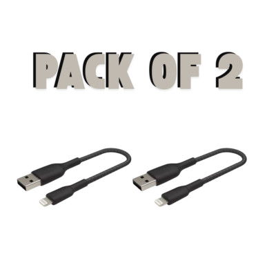 Belkin_ Boost Charge 15cm Braided Lightning to USB-A Cable (Black)