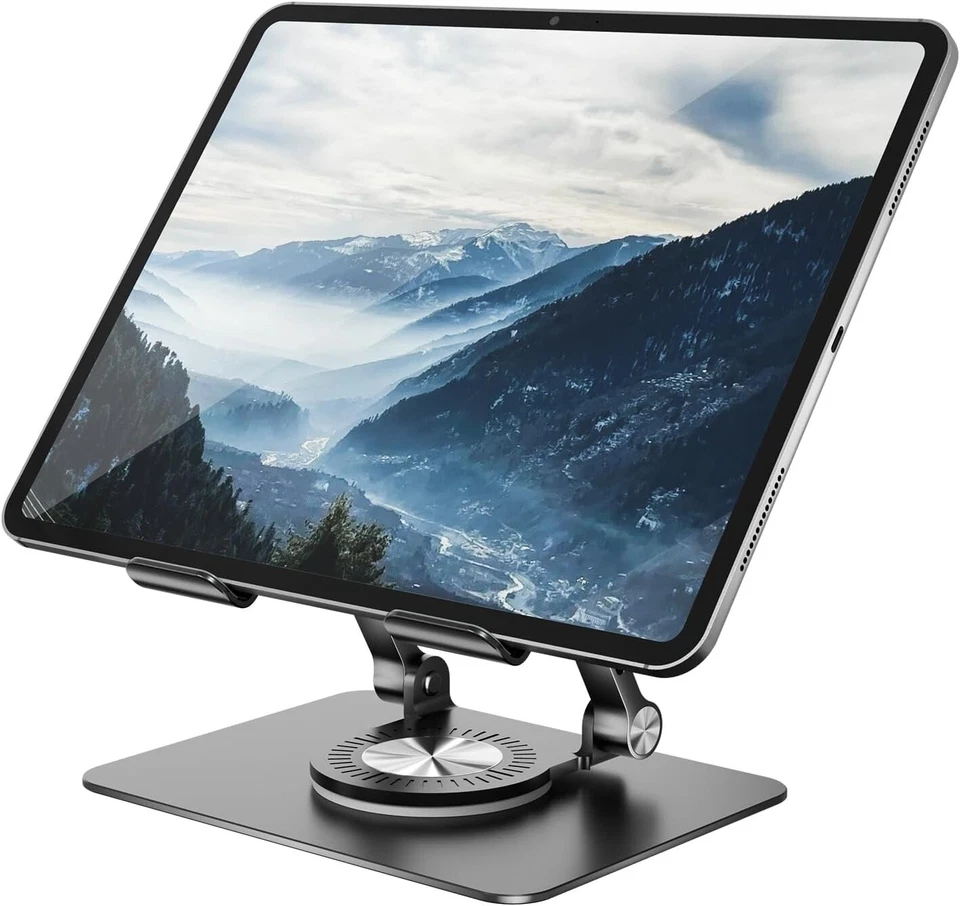 Подставка для планшета держатель для стола с вращающимся на 360° основанием алюминиевый двойной стержень - Изображение 4 из 4