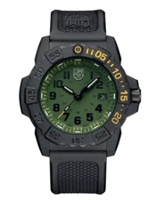 NEW Luminox Navy Seal Men's Quartz Watch Black Green 45 mm Date XS.3517.NSF.SET
