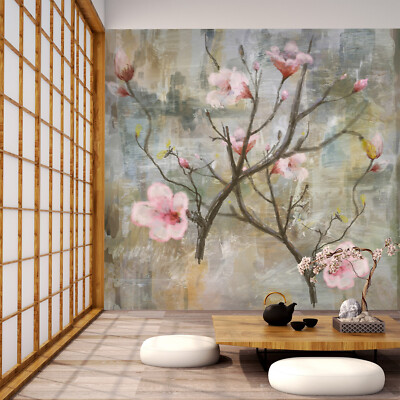 3D Pink Flower Branch K2030 Wallpaper Mural Self-adhesive Removable Sticker Kay