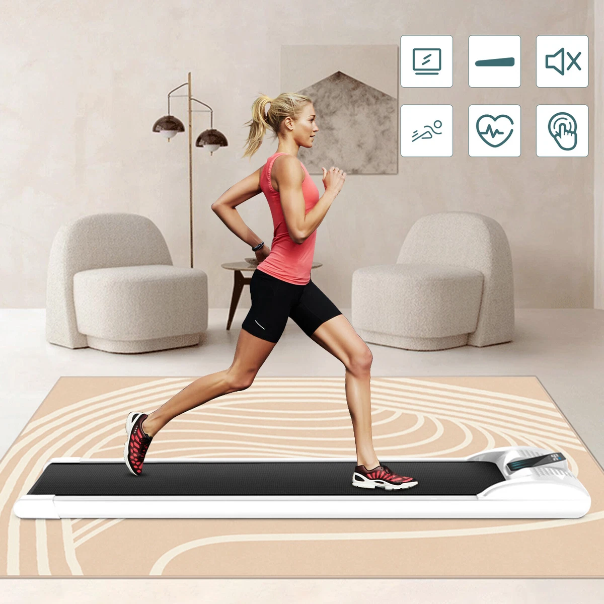 Portable Electric Treadmill Under Desk Walking Pad Home Office