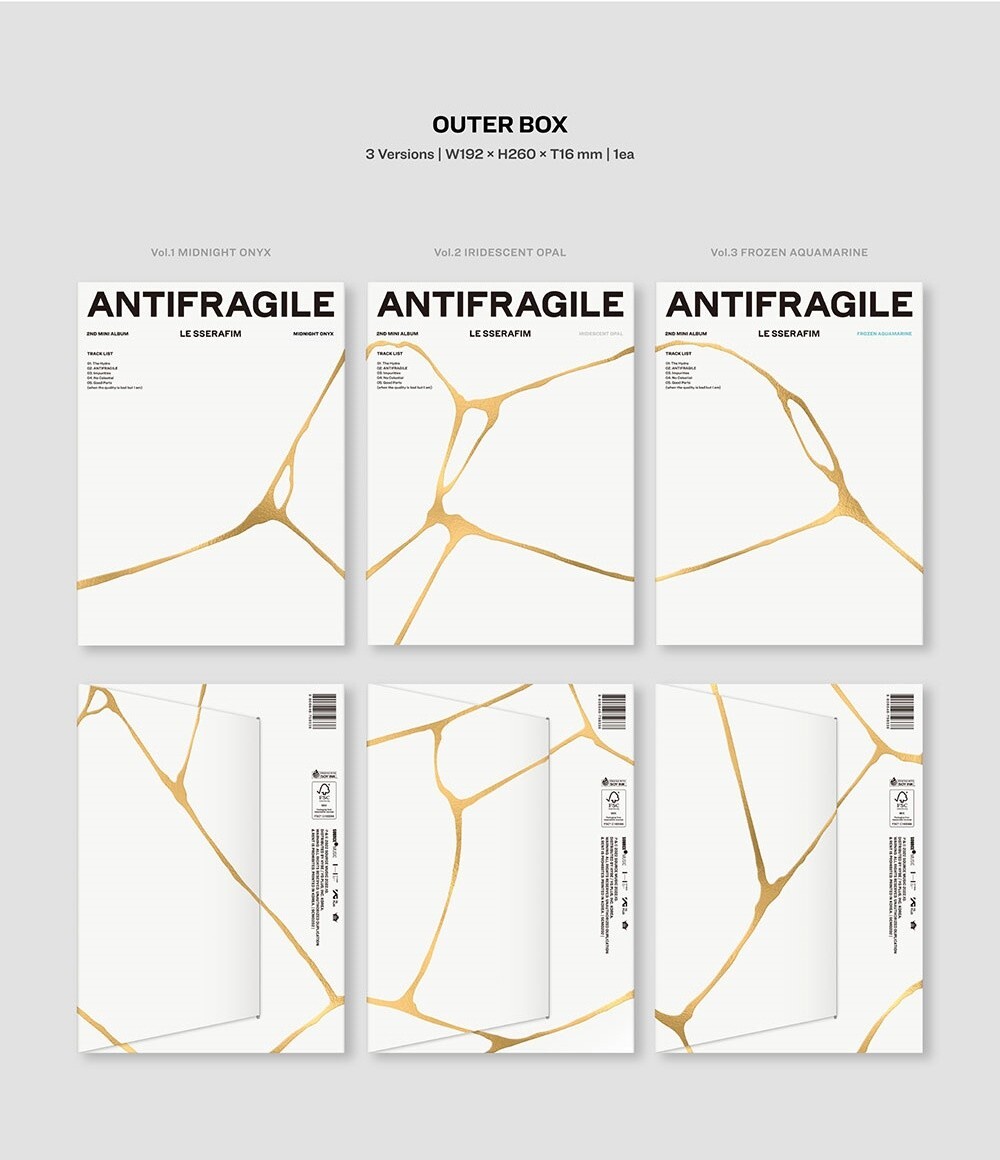 LE SSERAFIM 2nd Mini Album ANTIFRAGILE FROZEN AQUAMARINE CD+Book+