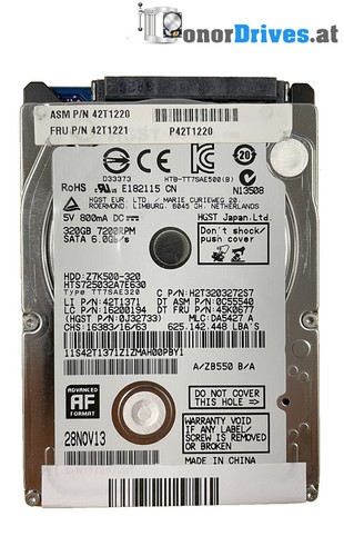 Hitachi HTS725032A7E630 - 320 GB - SATA - PCB 220 0A90351 01 *