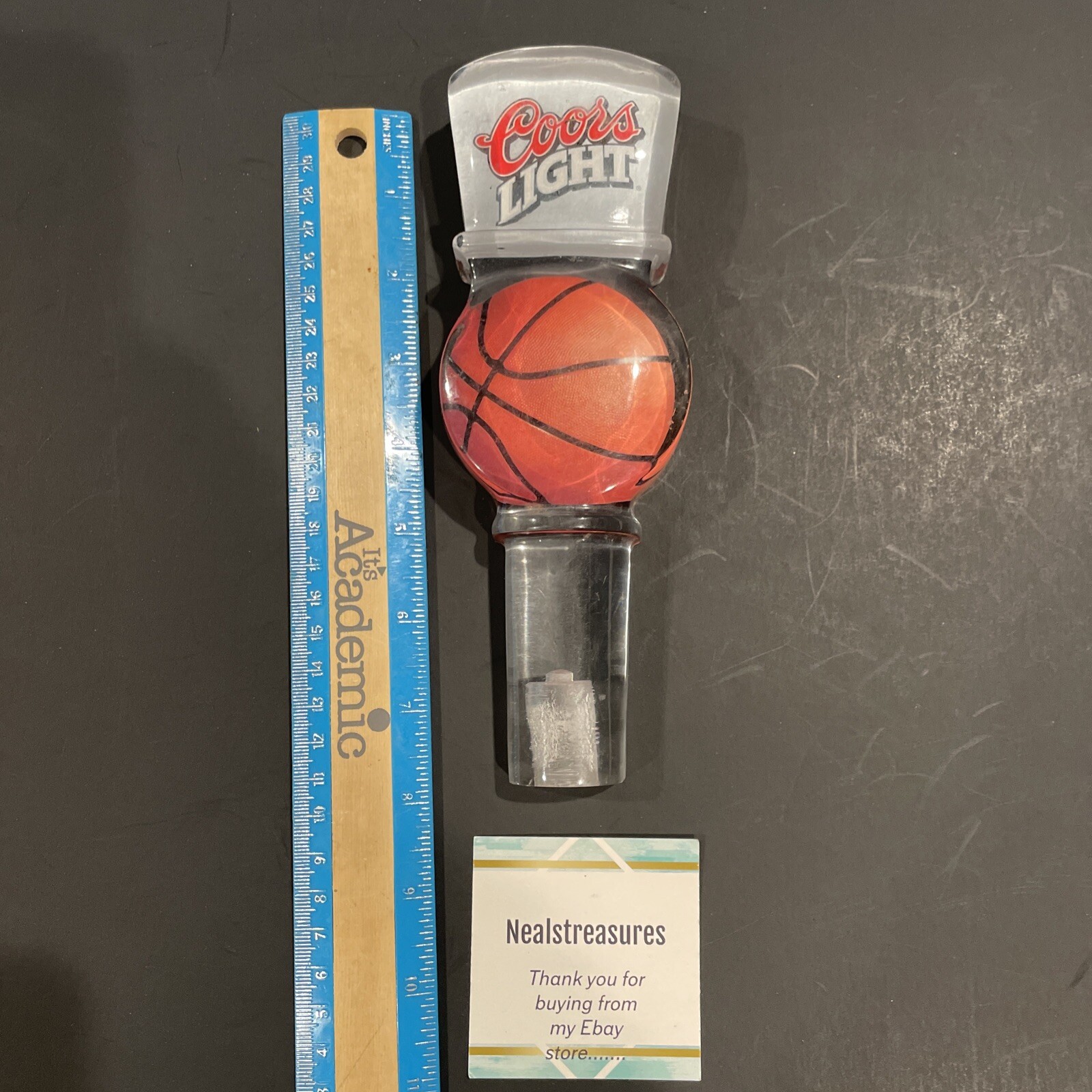 COORS LIGHT BEER BASKETBALL ACRYLIC TAP HANDLE GAME ROOM no threaded