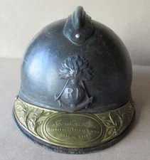 WWI FRENCH ADRIAN OFFICER RARE VETERAN HELMET M15 / COLONIAL INFANTRY