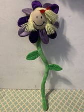 Toys R Us Animal Alley Posable Plush Smiling Girl Purple Flower Blond Hair 20"