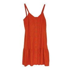 Ann Taylor LOFT Orange Sleeveless Sleeveless Sundress with Flounce - Large
