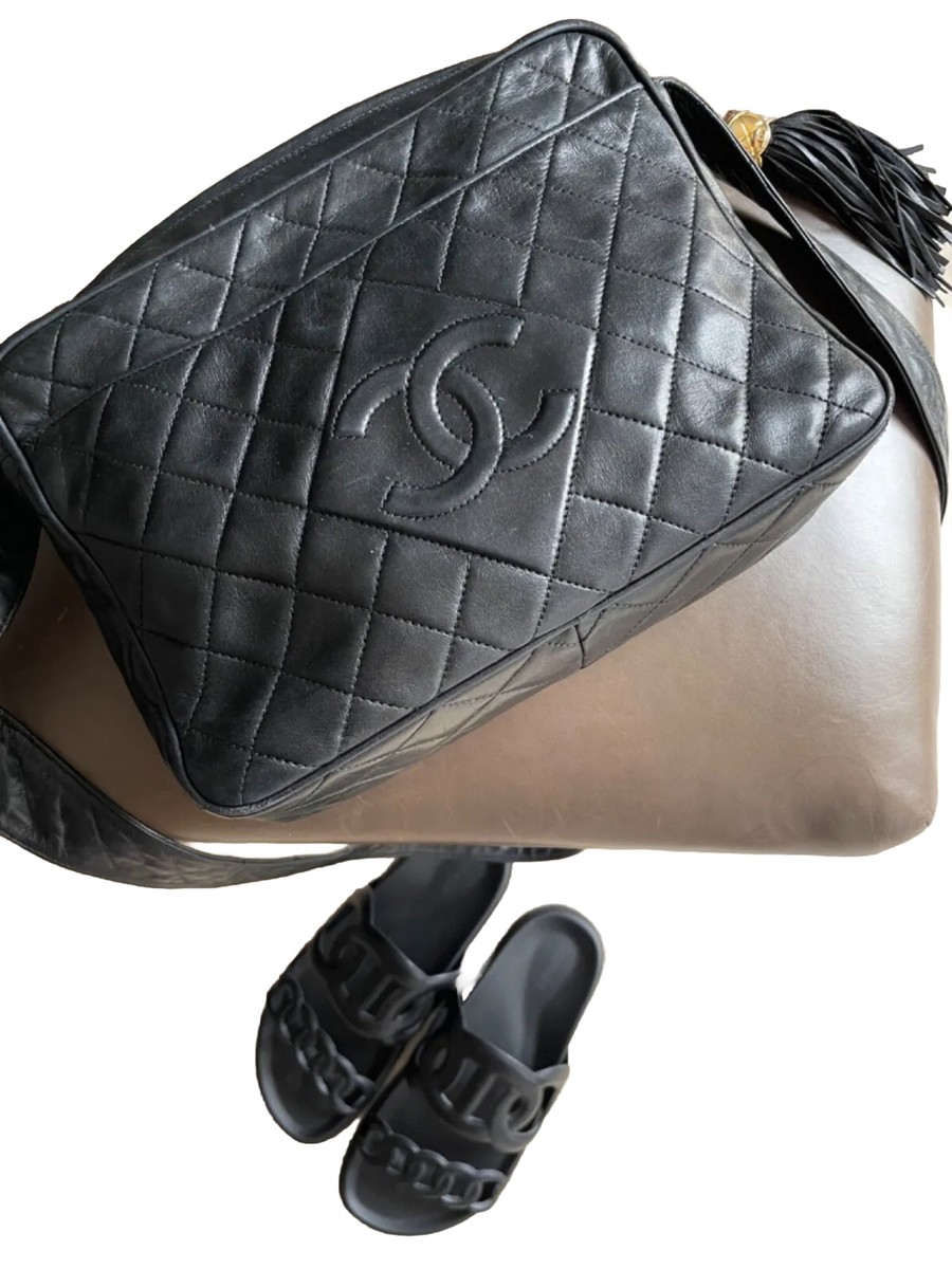 Chanel Vintage Black lambskin Camera Bag with tassel | eBay