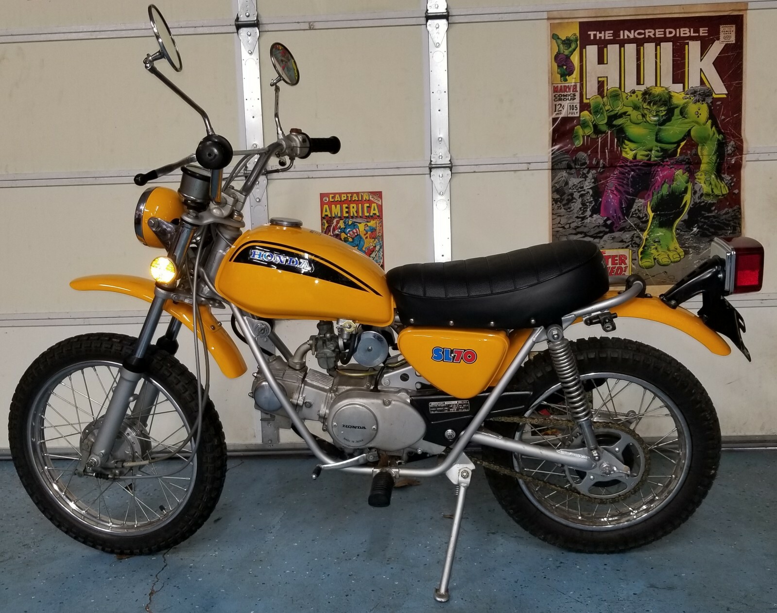 1972 Honda SL70 MOTOSPORT  Vintage restored 1972 Honda sl70 in Summer Yellow