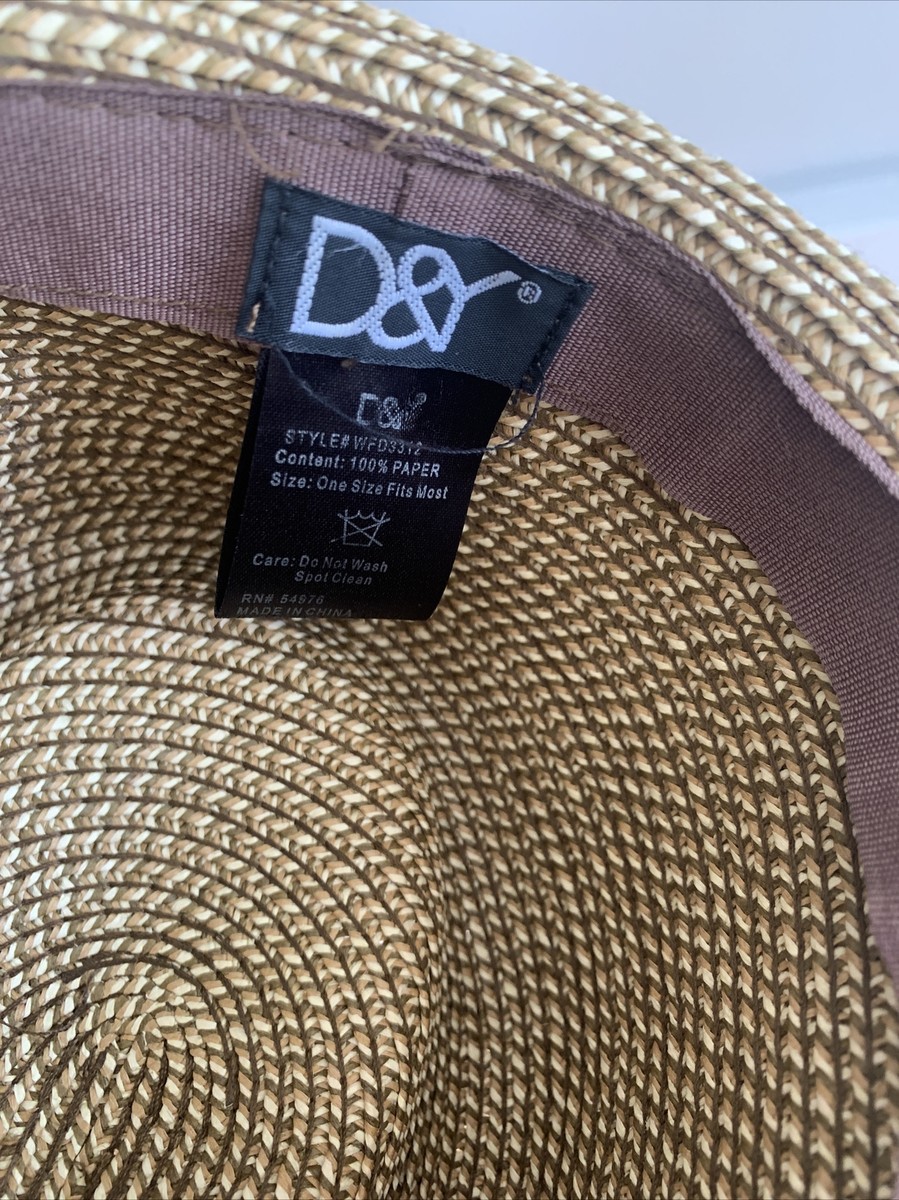 D&Y Paper Braid Fedora Straw Hat Black Ribbon Trim | eBay display picture 1