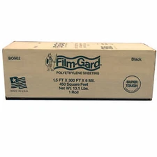 Film-Gard 6-Mil Polyethylene Sheeting, Black, 12" x 300'