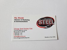 Chicago Steel Minor Hockey Business Card - R.J. Dusak
