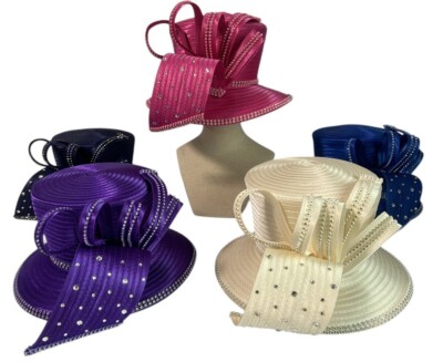 Designer Couture Easter, Mothers Day, weddings Kentucky Derby Satin Ribbon Hat