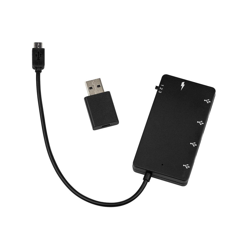 Micro USB Hub 4 Type A Adapter 1 Smartphone Charging Port Android OTG Station - Image 2 of 4