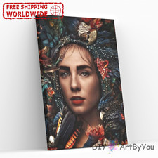 Paint By Numbers Kit Woman Abstract Framed Wall Acrylic Beginner Brush Draw Kids