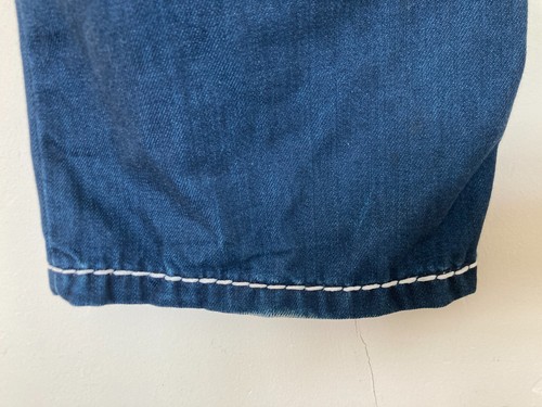 True Religion Bobby Super T Jeans Seat W33 L34 Blue White Stitching Button Fly - Picture 12 of 18