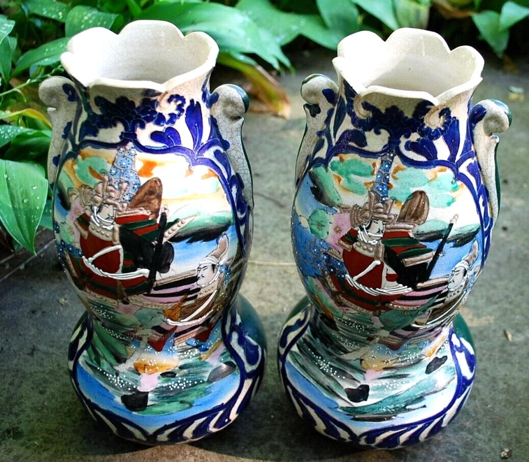 陶瓷古董原始1850-1899 年日本花瓶| eBay