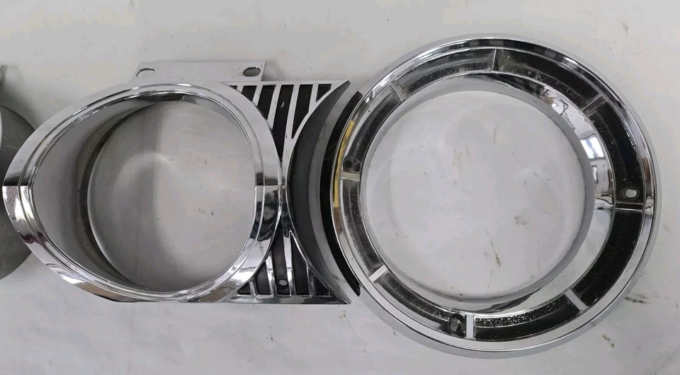 1964 Dodge Polara 330 440 500 Lt  & Rt Inner & Outer Headlight Bezels OEM Mopar - Image 2 of 4