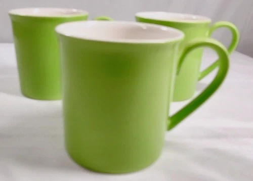 Villeroy & Boch Wonderful World Green Coffee Mug Cup 8 oz 3 1/2" Set of 3  1748