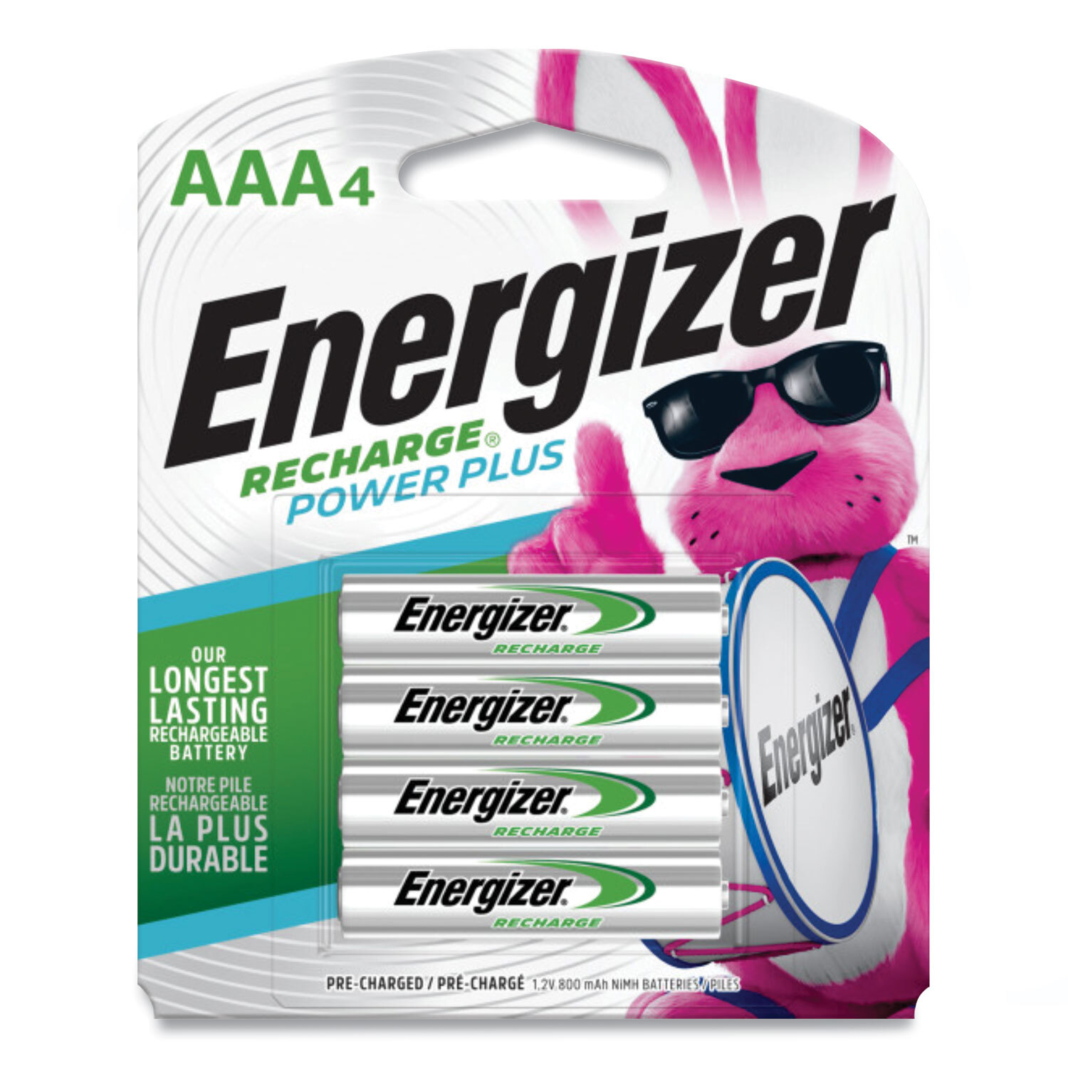 Energizer� NiMH Rechargeable Batteries, AAA, 4 Batteries/Pack-image