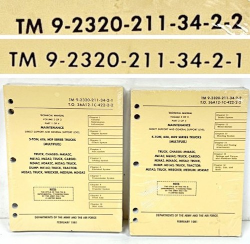 LOT #32 M39 TRUCK 2 manuals TM 9-2320-211-34-2-2 TM 9-2320-211-34-2-1