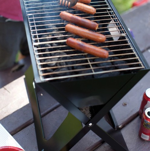 SMIRNOFF VODKA Portable Charcoal BBQ Grill X-Grill Stainless Steel Foldable BAG - Picture 8 of 10