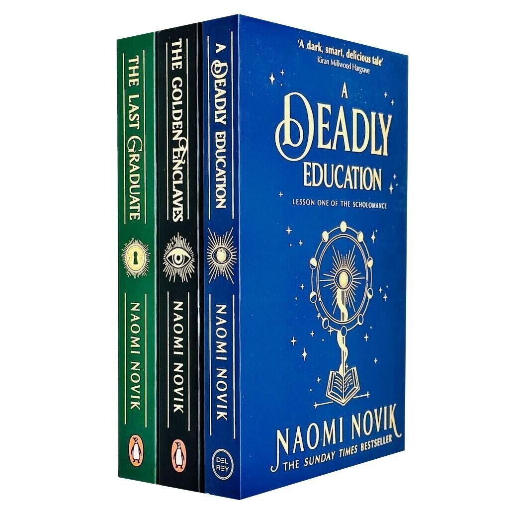 Naomi Novik Unisex Golden/Dark Scholomance Triology 3 Books Collection Set By (A Deadly Education) - Image 2