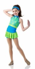 Child Large Forever Jazz Dance Costume Tap Leotard w/ Separate Skirt