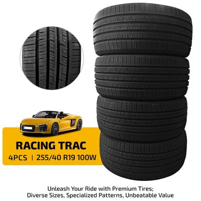 4 Tires 255/40ZR19 100W RACING TRAC A/S All Season Dry Grip & Fuel Efficient