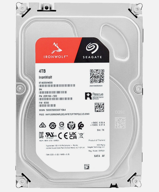 Seagate IronWolf Pro 4TB Hard Disk Interno 3.5 NAS RAID SATA 7200RPM ST4000NT001