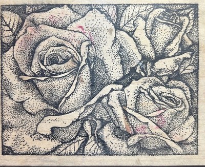 Peddler s Pack Stampworks ROSES FLOWERS Background Rubber Stamp