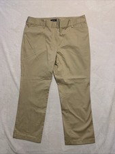 Lands End Women's Pants Size 16W Chino Khaki Straight Leg Mid Rise