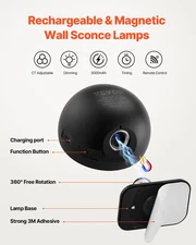 2PCS LED Wall Sconces, Brightness & 4-Level Timer