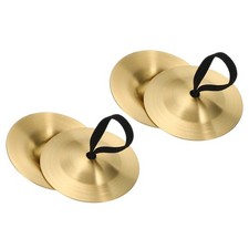 Finger Cymbals, 2 Pcs 2.08 Diameter Copper Golden Tone