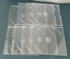 Gently Used Lot of 8 Clear Plastic CD Two Sided Jewel Cases