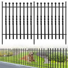 10 Panels Decorative Garden Fence, 32in H  24Ft L Heavy Duty Twist Outdoor D...