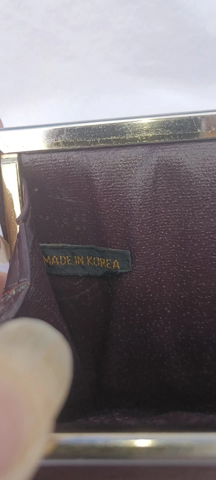 Lote De 3 Cartera De Cuero Rojo Etienne Aigner Años 80 De Colección, Cartera Cambiar Y Espejo Foto 4 de 4