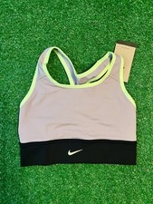 Nike Women's Sports Bra CZ4496 Small Support Padded Longline Athletic Logo Bra