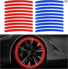 20-Piece Anti-Scratch Reflective Wheel Stickers, Night Safety Color: Blue red