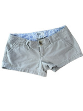 VTG American Eagle Khaki Micro Mini Shorts Y2K 2000s Size 00 2 Inseam Stretch