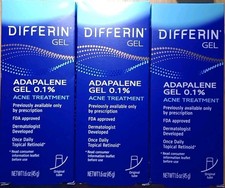 LOT 3 DIFFERIN ADAPALENE GEL 0.1 ACNE TREATMENT TOPICAL RETINOID 1.6oz 45g X3
