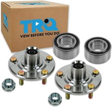 TRQ 2 Piece Front Wheel Bearing Hub Kit Set Compatible with 2002-2006 Honda