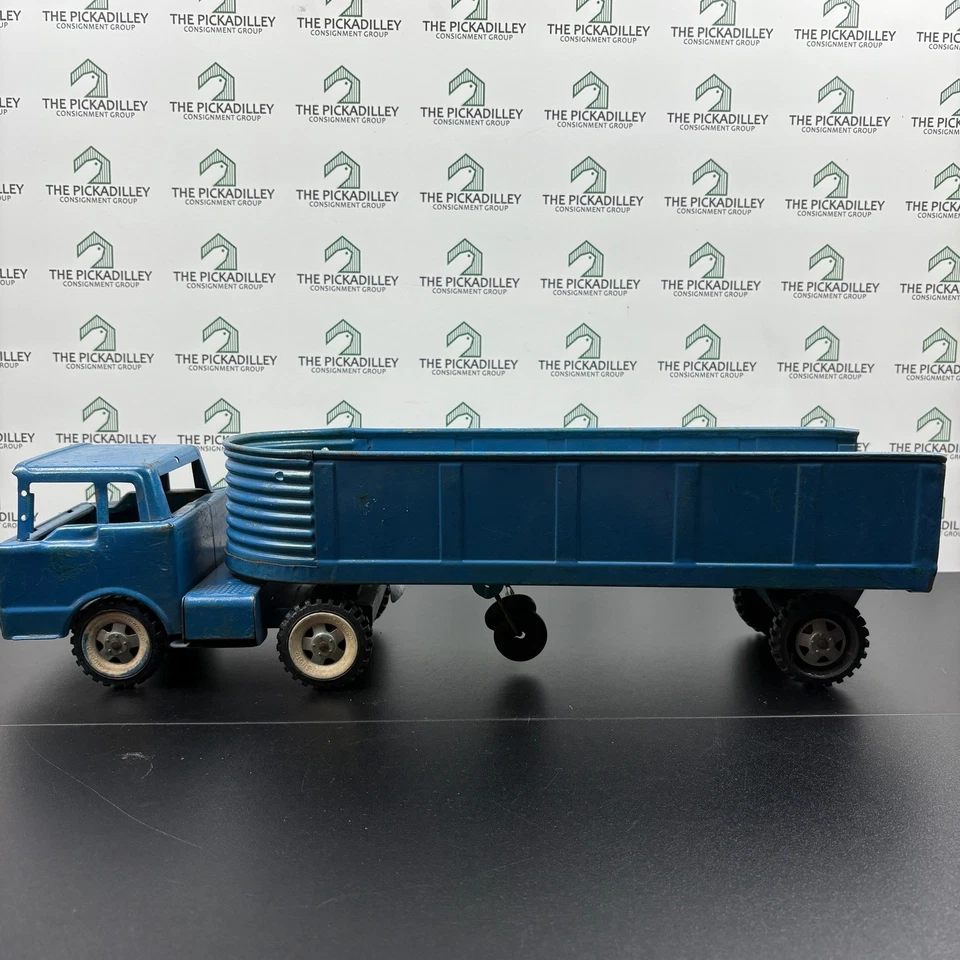 Vintage Structo Steel Co. Semirremolque y remolque de acero prensado Foto 3 de 4