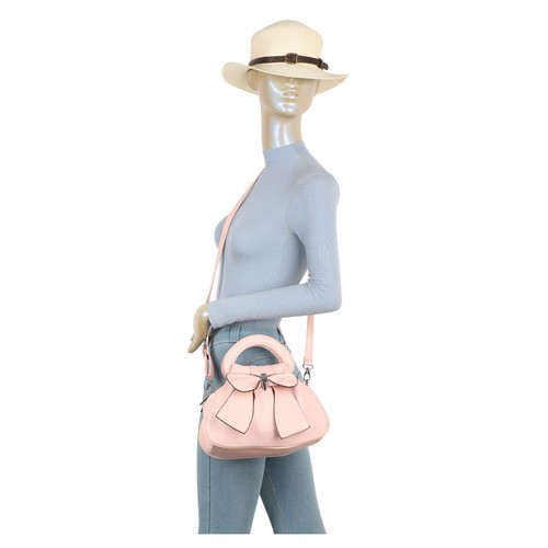Women's Large Bow Shoulder Handbag Top Handel Zip Closure Evening Ladies Bag New - Afbeelding 3 van 20