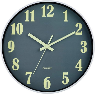 Glow in The Dark Clock, 12 Inch Modern Silent Non Ticking Wall Clocks Battery Op
