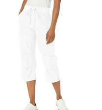 NWT Tommy Hilfiger Size XS White Soft Cargo Cuff Convertible PullOn Pant 79 NEW