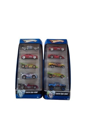 Two Factory Sealed 2006 - Hot Wheels Easter Eggs-Treme 5-car Gift Pack SETs. 