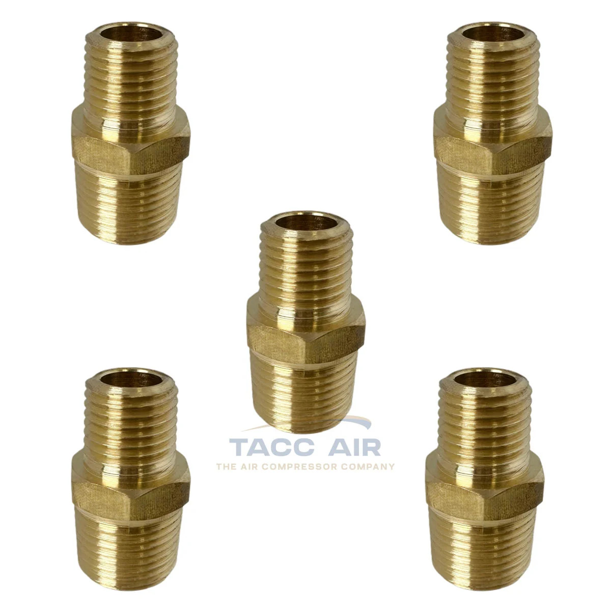 5PC Brass Pipe Reducer Nipple Fitting 3/8" NPT x 1/4" NPT Male Adapter Increaser